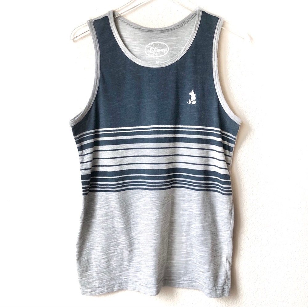 DISNEY Striped Tank - Embroidered Mickey Decal M